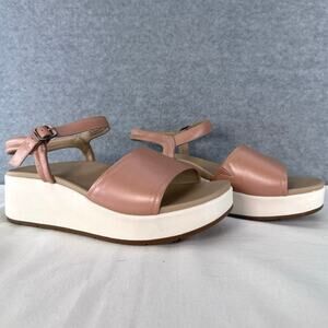 ABEO Woman’s sz 11 Devyn Platform Sandal Rose Gold Leather Strappy Sandal Ortho